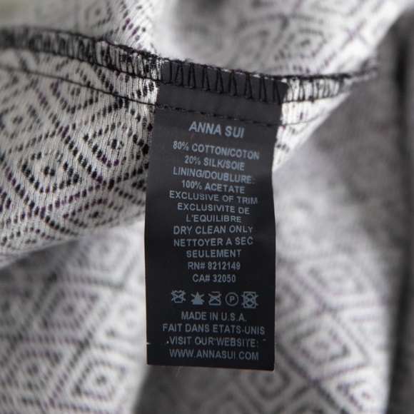 Anna Sui - Brocade - Black Purple Lace Dress - Grunge Vintage Designer - Size 10 - Picture 9 of 10